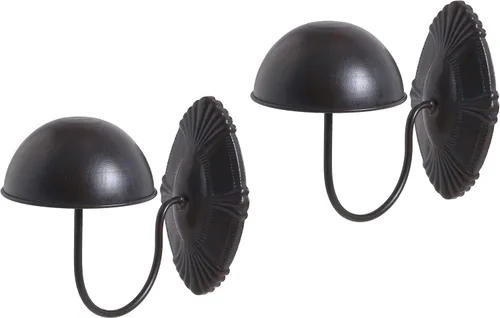 Owlgift Perchero decorativo de metal negro estilo vintage montado en la pared para sombrero/gorra/peluca, estante de exhibición - Juego de 2