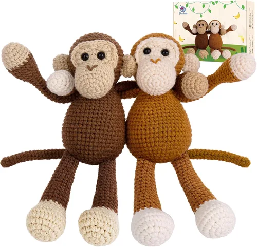 Miniatura 11 de Kit de ganchillo para principiantes, kit de inicio de ganchillo con tutoriales en video paso a paso, suministros de tejido de ganchillo Amigurumi
