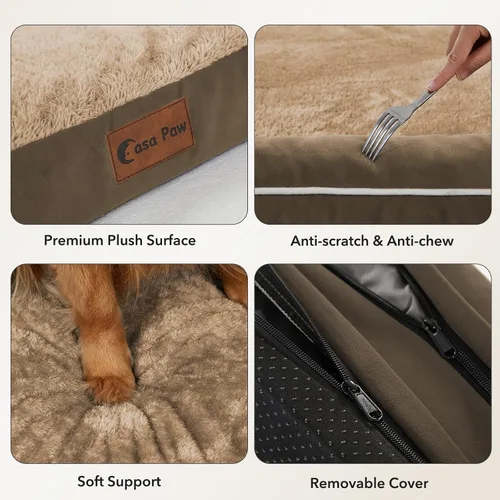 Miniatura 7 de Cama ortopédica para perros extragrandes, cama de espuma XL con forma de caja de huevos impermeable con lados 45x35 pulgadas, cama de sofá
