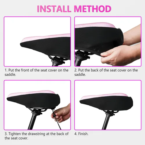Miniatura 7 de YLG Cojín de asiento de bicicleta para niñas, funda de asiento de bicicleta acolchada de gel para niños, transpirable y extra suave, espuma
