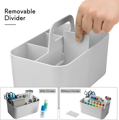 Miniatura 4 de Tiawudi Paquete de 2 Organizadores Caddy con Asa, Caddy de Plástico Portátil, Organización de Almacenamiento para Limpieza, Baño, Maquillaje, Arte