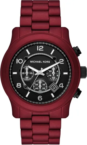 Miniatura 10 de Michael Kors Runway - Reloj cronógrafo de acero inoxidable para hombre con correa de acero o silicona