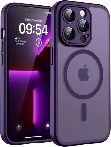 Miniatura 32 de TOCOL Funda magnética 3 en 1 para iPhone 14 Pro, mejorada [protección completa de cámara] con 2 protectores de pantalla, funda de grado militar Azul