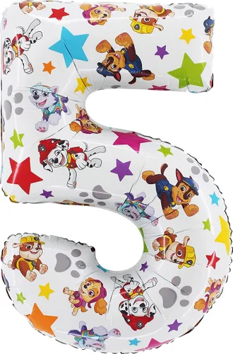Miniatura 3 de Toyland® Globo de papel de aluminio con el número de la Patrulla Canina de 26 pulgadas, globos de fiesta para niños, número 1-6 disponible (número 1)