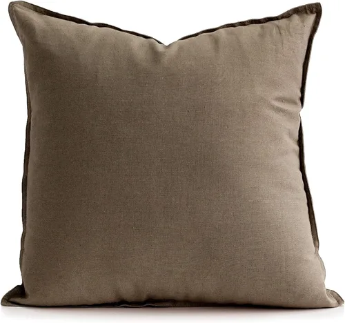 Miniatura 33 de Jeanerlor - Funda de cojín sólida de lino y algodón para decoración, de 18x18 pulgadas, funda de almohada especial para sofá, cama, silla