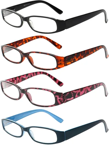 Miniatura 13 de Kerecsen Gafas de lectura para mujer, 4 pares de lectores de bisagra de resorte a la moda paquete de 4