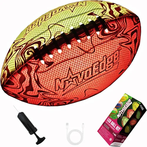 Miniatura 8 de Fútbol de fútbol recargable USB-C con luces LED, fútbol que brilla en la oscuridad, pelota iluminada de doble color de 9.25 pulgadas, regalo Fútbol