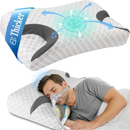 IKSTAR - Almohada CPAP para dormir de lado, almohada para apnea del sueño, almohadas nasales CPAP para todos los usuarios de máscaras CPAP, almohada