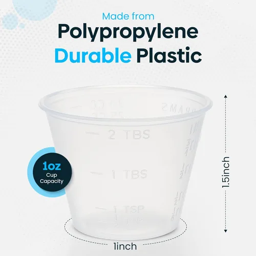 Miniatura 2 de Vasos desechables graduados de plástico para medicina Perfect Stix - 1 oz - 500 unidades - Para píldoras mezcladas, medición de medicación, mezcla