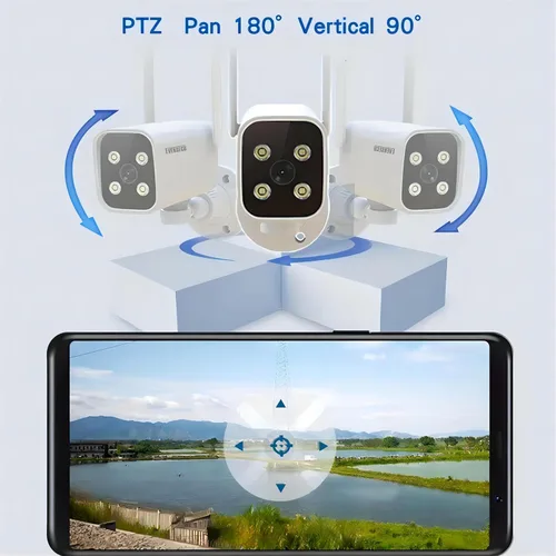 Miniatura 3 de EVERSECU Cámara bala PTZ WiFi 2K, exterior/interior, panorámica/inclinación, audio de 2 vías, visión nocturna, detección de movimiento, seguimiento