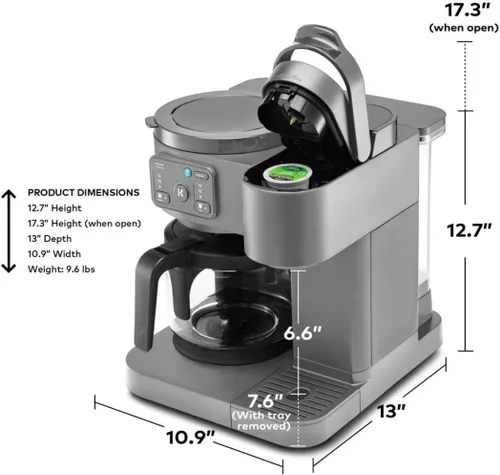 Miniatura 4 de K-Duo Essentials, cafetera de cápsulas de una sola porción para café caliente y helado y jarra, depósito de 72 Oz, múltiples tamaños de preparación