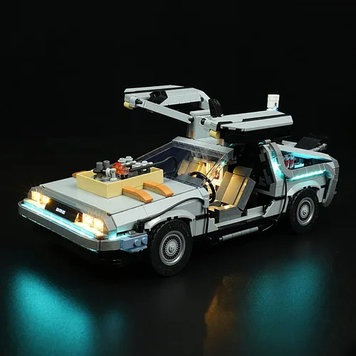 Miniatura 6 de VONADO Kit de luces LED compatible con Lego Back to The Future Time Machine 10300 (sin modelo), kit de iluminación compatible con Lego Back to The