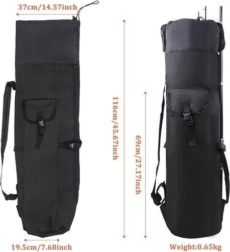 Miniatura 5 de Bolsa de caña de pescar multifunción - Funda impermeable para carrete de caña, bolsa de transporte de lona duradera, gran regalo de almacenamiento