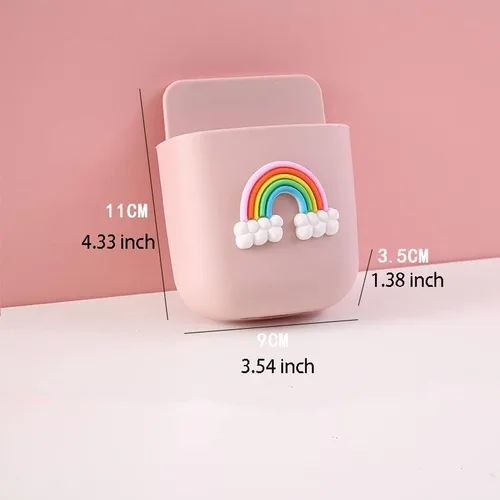 Miniatura 5 de 2 soportes para control remoto, lindo soporte para bolígrafo para pared, soporte para lápices rosa para pared, organizador de bolígrafos para pared