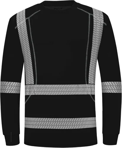Miniatura 15 de ProtectX Camisas de manga larga de alta visibilidad, camiseta de seguridad reflectante de alta visibilidad para hombres y mujeres, camisa de Azul