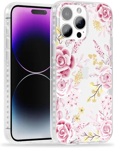 Miniatura 43 de SCORPIFY Funda para iPhone 15 Pro Max con diseño floral de Nemophila azul, bonita funda transparente para teléfono para mujeres y niñas