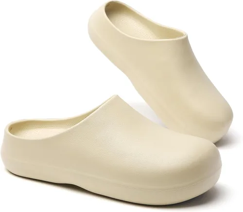 Miniatura 5 de SECHRITE Zapatos de trabajo antideslizantes para mujeres y hombres – Zuecos impermeables de chef de enfermería para jardín, zapatos profesionales