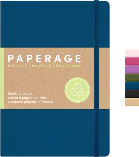 Miniatura 11 de PAPERAGE - Libreta de rayas con líneas recicladas, (color negro), 160 páginas, tamaño mediano de 5.6 x 8 pulgadas - papel grueso de 100 g/m²