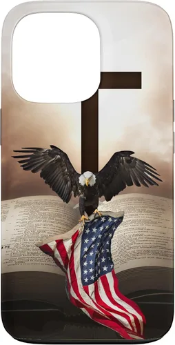 Miniatura 10 de Pretty Christian Cross Bible A Bald Eagle Grip American Flag Case for iPhone 17