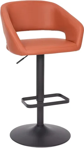 Miniatura 25 de Flash Furniture Erik Taburete de bar contemporáneo de altura ajustable con reposapiés y respaldo medio redondeado, taburete tapizado o altura