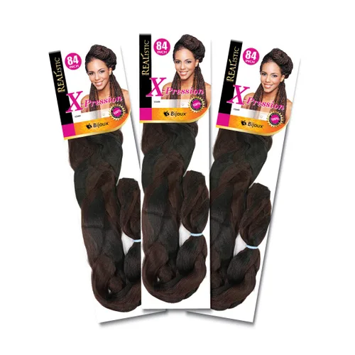 Miniatura 27 de Realistic Trenza original X-Pression 84 pulgadas 100% Kanekalon (paquete de 3, 1) M-61XPRES84