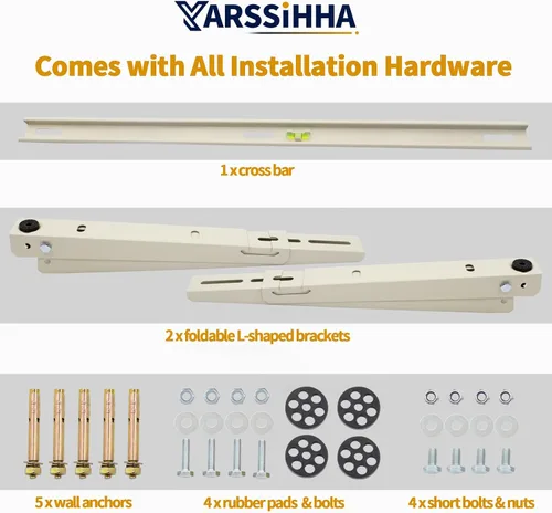 Miniatura 6 de Yarssihha Mini soporte de montaje en pared dividido para bombas de calor universales de aire acondicionado sin conductos de 7000-24000 BTU, soporte