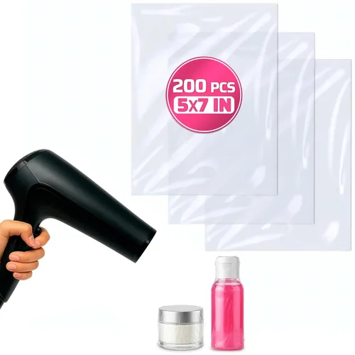 Miniatura 13 de 200 bolsas termorretráctiles – 3 tamaños 3.93 x 5.90 (120) 7.67 x 9.64 (50) 9.64 x 11.61 (30) – Película de PVC transparente para regalo seguro