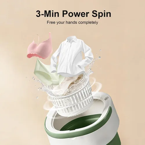 Miniatura 7 de Portable Washing Machine - 20L Mini Foldable Washer with Spin Basket, 3 Cleaning Modes & Deep Cleaning for Small Clothes, Collapsible Laundry for