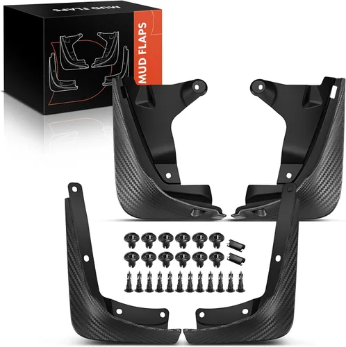 Miniatura 10 de A-Premium Juego de 4 unidades de guardabarros con accesorios de hardware compatibles con Tesla Model S 2012-2016, sedán, color negro mate, delantero