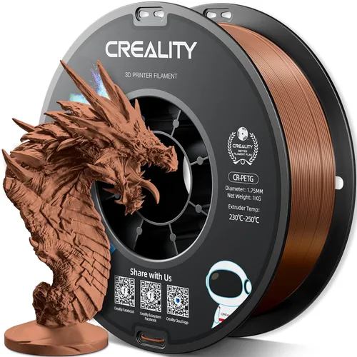 Miniatura 25 de Filamento PETG oficial para impresora 3D Creality de 0.069 in, 2.2 lbs, alta precisión, fuerte dureza, inodoro, mejor flujo, impresión 3D resistente