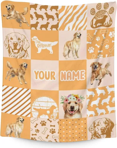 Miniatura 15 de Golden Retriever - Manta para niñas, tamaño de regazo de 30 x 40 pulgadas, manta de felpa suave y mullida, manta colorida y linda para sala de estar