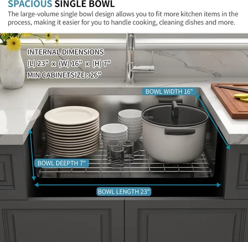 Miniatura 3 de Kitsitchen Fregadero de cocina para autocaravana, calibre 16, T304S, fregaderos de cocina de acero inoxidable para montaje inferior, fregadero