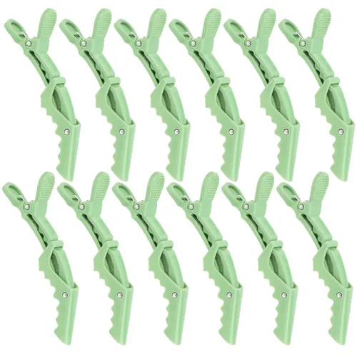 Miniatura 13 de YISSION 12 pinzas de pelo de cocodrilo negro para peinar, seccionar, maquillaje, pinzas de pelo de pato mate grandes, sin arrugas, pasadores de pelo