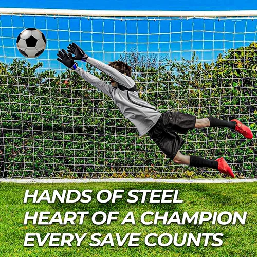 Miniatura 5 de FIGHTSENSE Guantes de portero de fútbol para niños y jóvenes, guantes de portero de fútbol, palma de látex de 4 mm, transpirable, antideslizante