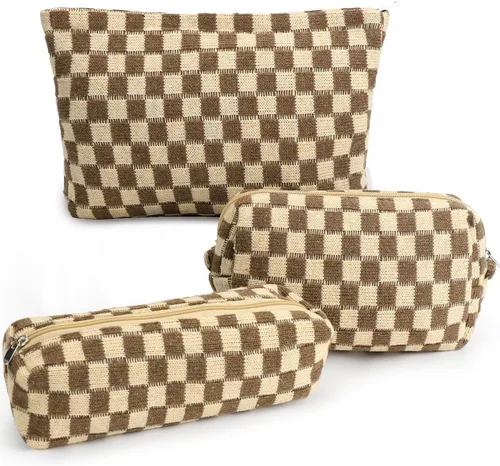 Miniatura 20 de EIMMBD Juego de 6 bolsas de maquillaje de gran capacidad, bolsa de cosméticos de viaje, bolsa de aseo organizadora, bonita bolsa de maquillaje