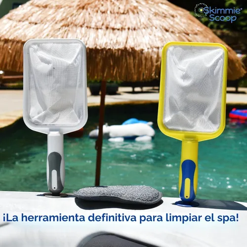 Miniatura 8 de The Skimmie Scoop - Espumador de mano patentado con red de malla fina para spa, bañera de hidromasaje, inmersión fría y limpieza de piscinas