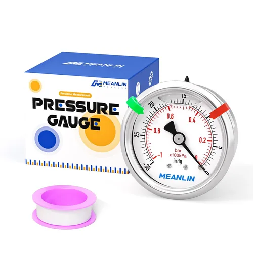Miniatura 24 de MEANLIN MEASURE - Manómetro de vacío de presión -30inHG~0Psi, esfera con cara de 2.5 pulgadas, NPT de 1/4 de pulgada, manómetro de acero inoxidable
