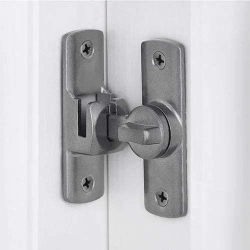 Miniatura 3 de 3 Paquetes Cerradura Gris para Puerta de Granero con Giro de 90/180 Grados, Protege la Privacidad - Pestillo de Seguridad para Puerta, Herrajes