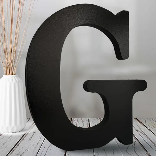 Miniatura 10 de AOCEAN Letras de madera negra de 8 pulgadas Letras de madera sin terminar para decoración de Halloween Letras decorativas de pie Tablero