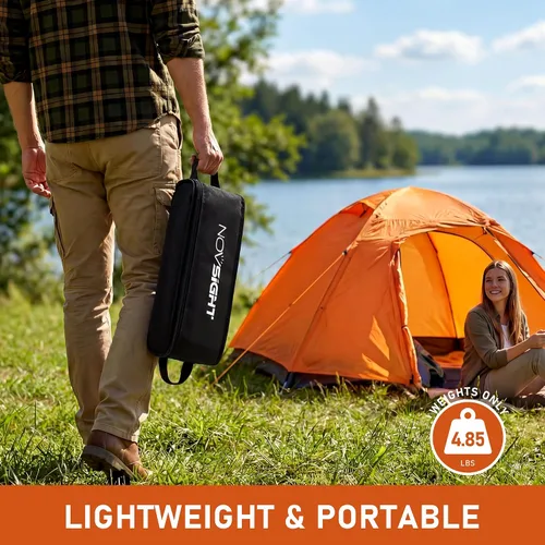 Miniatura 5 de NOVSIGHT Sillas de camping – Silla de camping de respaldo alto con reposacabezas y pies ajustables, marco de aluminio ligero, silla de campamento