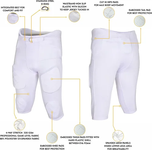 Miniatura 3 de Exxact Sports Pantalones de fútbol integrados para adultos 'Gladiator' Pantalones de juego de fútbol elásticos en 4 direcciones para hombre