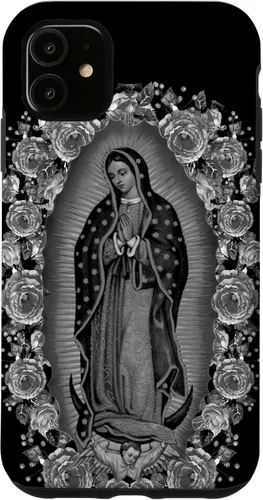 Funda para iPhone 11 Nuestra Señora Virgen De Guadalupe Virgen María Floral