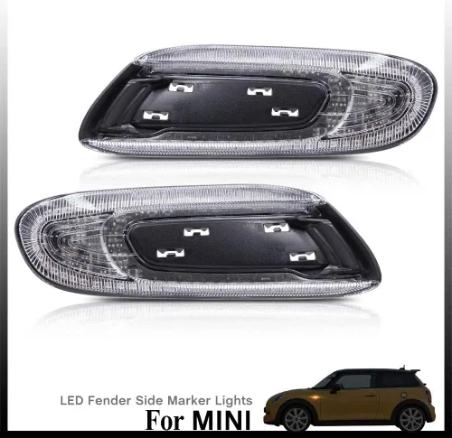 Miniatura 3 de Lente transparente ámbar dinámico Led Side Fender Marker Light para Mini Cooper F55 F56 F57 Led Señal de giro Sidemarker Lámparas OEM # 7298348