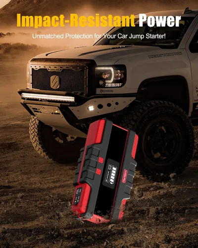 Miniatura 8 de PJS06 Pro 6000A Arrancador de Coche (Todo Gas y Diésel de 12L), Banco de Energía Portátil de 74Wh con Carga Rápida de 40W, Pantalla LCD Inteligente