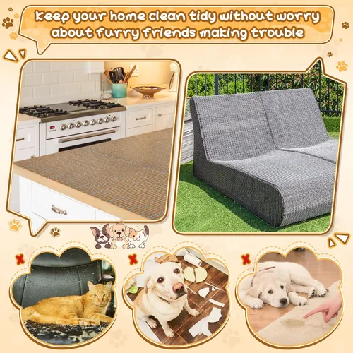 Miniatura 6 de Sanwuta Tapete disuasorio para gatos de 26.3 pies, 2 piezas, tapete disuasorio para gatos al aire libre con púas, tiras de espinillas para Gris
