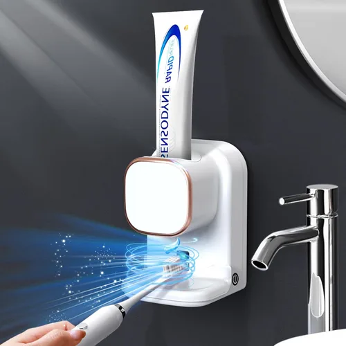 Miniatura 8 de Wekity Dispensador automático de pasta de dientes, dispensador eléctrico de pasta de dientes montado en la pared para niños y adultos, dispensador