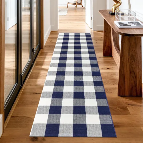 Miniatura 19 de Alfombra Buffalo Plaid Pequeña a Cuadros 2x3 Pies (61x91 cm) Naranja y Negro, Tapete para Puerta Delantera, Navidad Halloween Acción de Gracias