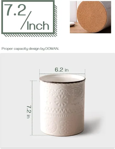 Miniatura 3 de DOWAN 18,3 cm Soporte para utensilios de cocina, soporte extra grande para utensilios de cocina estilo granja para encimera, recipiente