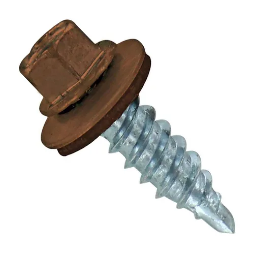 Miniatura 50 de Fasteners Plus ST Fastening Kwikseal Woodbinder Tornillos de Metal a Madera #10 X 1 Burgundy con Arandela de Goma EPDM, 250 Unidades - Diseñados