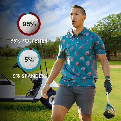 Miniatura 4 de YATTA GOLF - Camiseta polo de golf de alto rendimiento para hombre